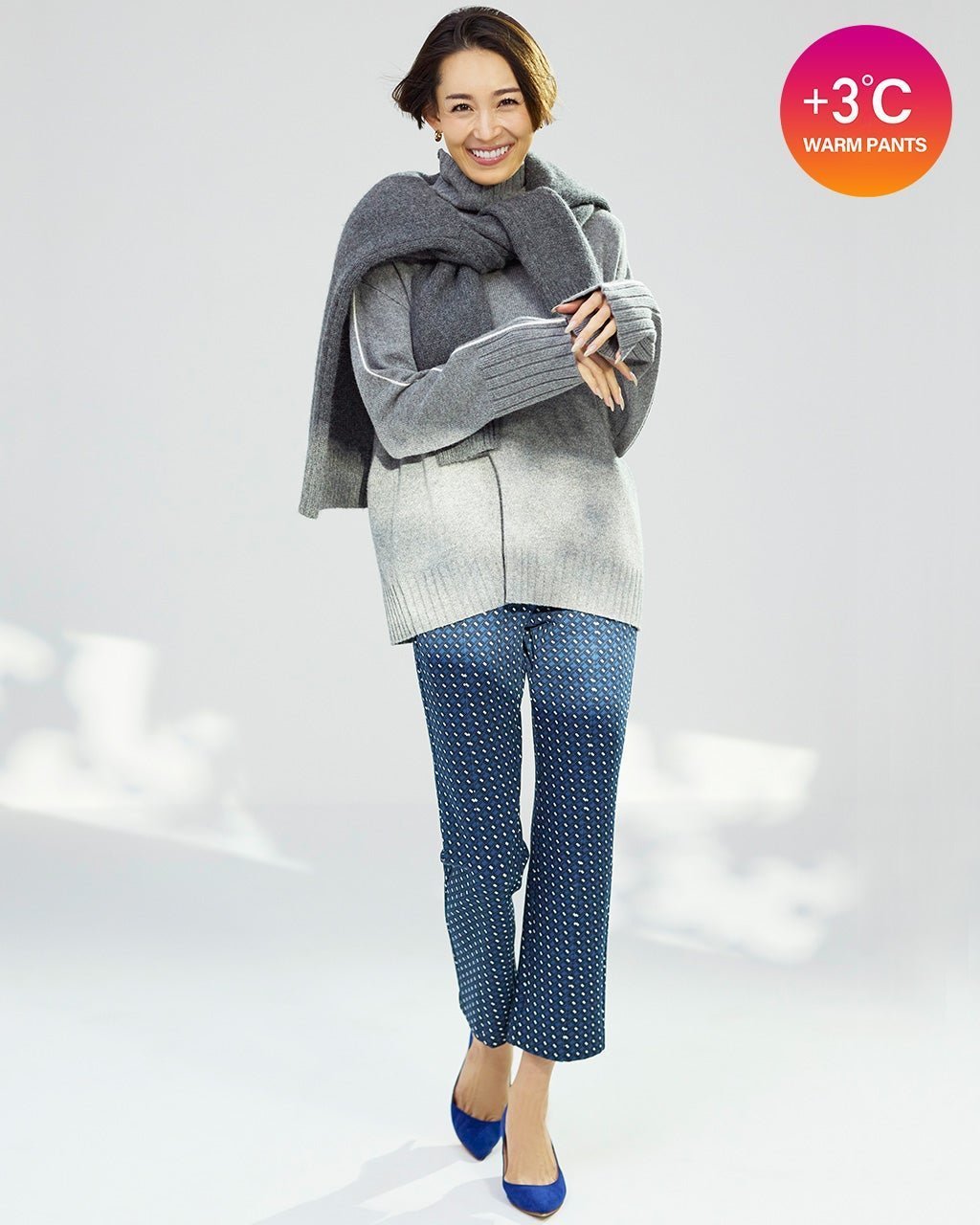 【ドゥクラッセ/DoCLASSE】のプレミアサーモ・ストレートスリム63cm インテリア・キッズ・メンズ・レディースファッション・服の通販 founy(ファニー) 　ファッション　Fashion　レディースファッション　Fashion for Women　パンツ　Pants & Trousers　ネイビーパターン|ID: prp329100003118471 ipo3291000000035932970