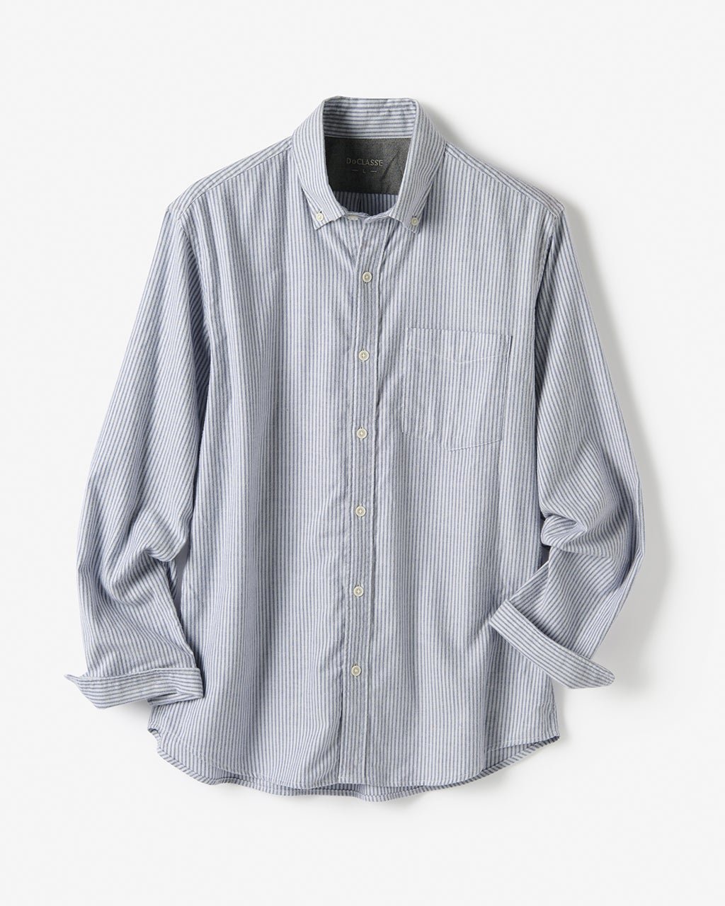 【ドゥクラッセ/DoCLASSE / MEN】の両面起毛フランネル長袖 インテリア・キッズ・メンズ・レディースファッション・服の通販 founy(ファニー) ファッション Fashion メンズファッション Fashion for Men なめらか Smooth, Silky Texture イエロー Yellow フィット Fit, Slim Fit メンズ Men's, Menswear ヨーク Yoke, Yoke Design 長袖 Long Sleeve, Full Sleeve インクブルーストライプ|ID: prp329100003118508 ipo3291000000033771933