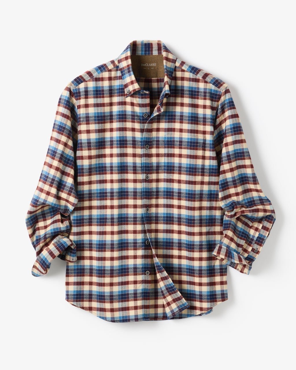 【ドゥクラッセ/DoCLASSE / MEN】の両面起毛フランネル長袖 インテリア・キッズ・メンズ・レディースファッション・服の通販 founy(ファニー) ファッション Fashion メンズファッション Fashion for Men なめらか Smooth, Silky Texture イエロー Yellow フィット Fit, Slim Fit メンズ Men's, Menswear ヨーク Yoke, Yoke Design 長袖 Long Sleeve, Full Sleeve ブラウン×ネイビー|ID: prp329100003118508 ipo3291000000033771937