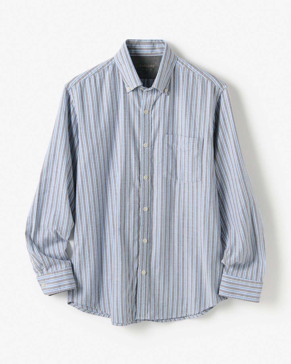 【ドゥクラッセ/DoCLASSE / MEN】の両面起毛フランネル長袖 インテリア・キッズ・メンズ・レディースファッション・服の通販 founy(ファニー) ファッション Fashion メンズファッション Fashion for Men なめらか Smooth, Silky Texture イエロー Yellow フィット Fit, Slim Fit メンズ Men's, Menswear ヨーク Yoke, Yoke Design 長袖 Long Sleeve, Full Sleeve サックスストライプ2|ID: prp329100003118508 ipo3291000000033771941