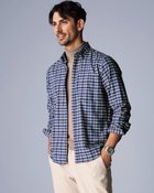 【ドゥクラッセ/DoCLASSE / MEN】の両面起毛フランネル長袖 ネイビー&times;ブラウン|ID: prp329100003118508 ipo3291000000036008590