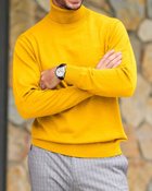 【ドゥクラッセ/DoCLASSE / MEN】のキャッシュウール・ タートルネック イエロー|ID: prp329100003118509 ipo3291000000033592424