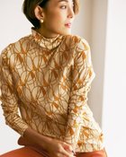 【ドゥクラッセ/DoCLASSE】の超長綿タートルネック/柄 ブラウン&times;ベージュ|ID: prp329100003118512 ipo3291000000034557165