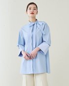 【ドゥクラッセ/DoCLASSE】の細番手コットン・リボンタイブラウス 人気、トレンドファッション・服の通販 founy(ファニー) ファッション Fashion レディースファッション Ladies' Fashion Online トップス・カットソー Tops/Tshirt シャツ/ブラウス Shirts/Blouses カフス Cuffs スリット Slit 定番 Standard ブロード Broad ポケット Pocket リボン Ribbon エレガント 上品 Elegant thumbnail サックス|ID: prp329100003172094 ipo3291000000032636980
