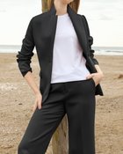 【ドゥクラッセ/DoCLASSE】のマトラッセクロス・テーラードジャケット 人気、トレンドファッション・服の通販 founy(ファニー) ファッション Fashion レディースファッション Ladies' Fashion Online アウター Coat Outerwear ジャケット Jackets テーラードジャケット Tailored Jackets ジャケット Jacket ベスト Vest thumbnail ブラック|ID: prp329100003172100 ipo3291000000032636983