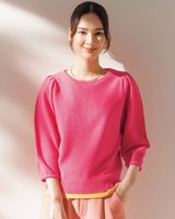 【ドゥクラッセ/DoCLASSE】の鹿の子ニット・パフ袖プルオーバー 人気、トレンドファッション・服の通販 founy(ファニー) ファッション Fashion レディースファッション Fashion for Women トップス・カットソー Cut & Sew Tops ニット Knit Tops & Sweaters カジュアルプルオーバー・ニットトップス Pullovers & Knit Tops / Casual Pullovers セーター Sweater, Knitwear 鹿の子 Piqué, Kanoko Fabric |ID:prp329100003172109