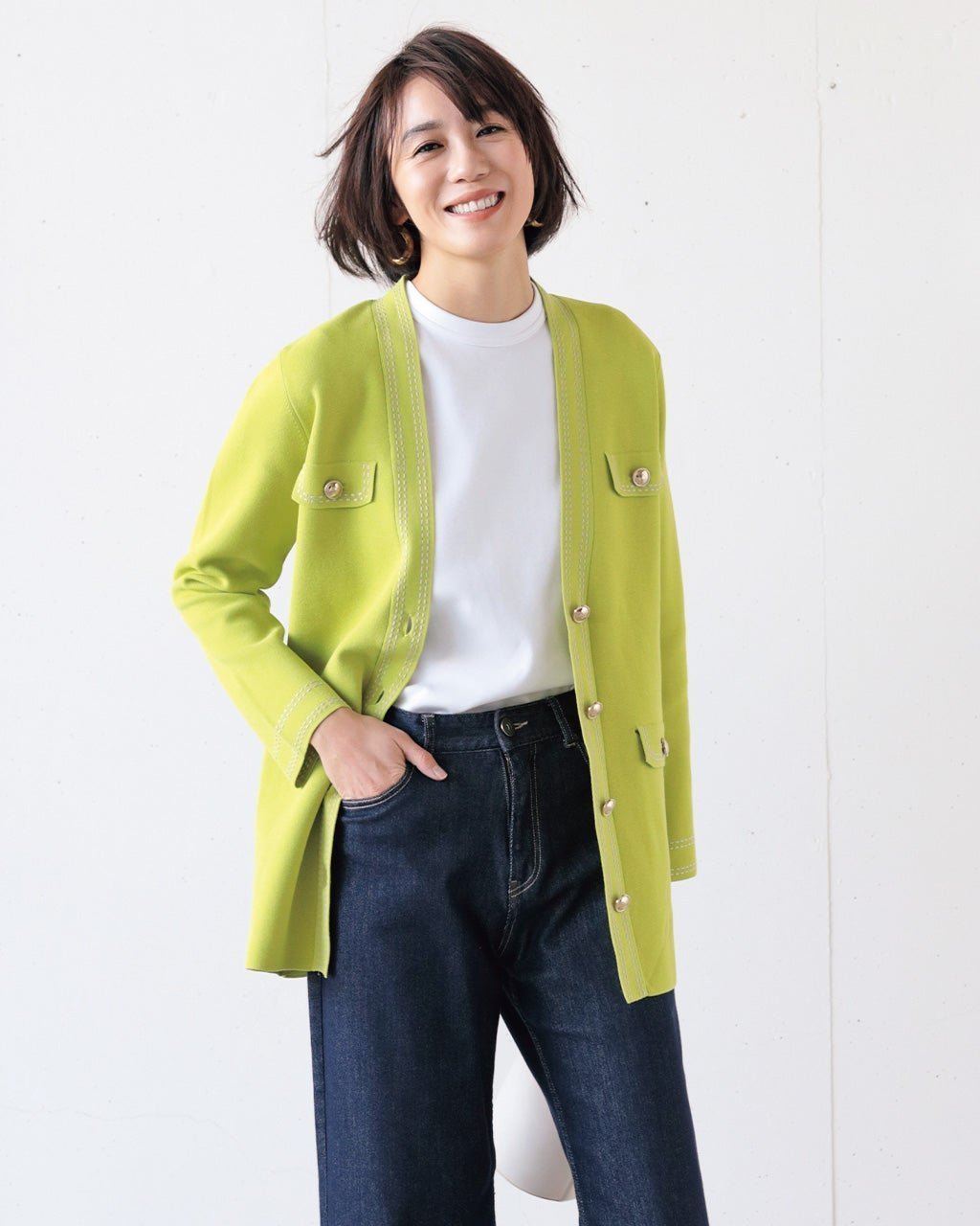 【ドゥクラッセ/DoCLASSE】のミラノリブ・配色ステッチジャケット 人気、トレンドファッション・服の通販 founy(ファニー) 　ファッション　Fashion　レディースファッション　WOMEN　アウター　Coat Outerwear　ジャケット　Jackets　エレガント 上品　Elegant　カーディガン　Cardigan　ジャケット　Jacket　フラップ　Flap　ポケット　Pocket　 other-1|ID: prp329100003172122 ipo3291000000031962842