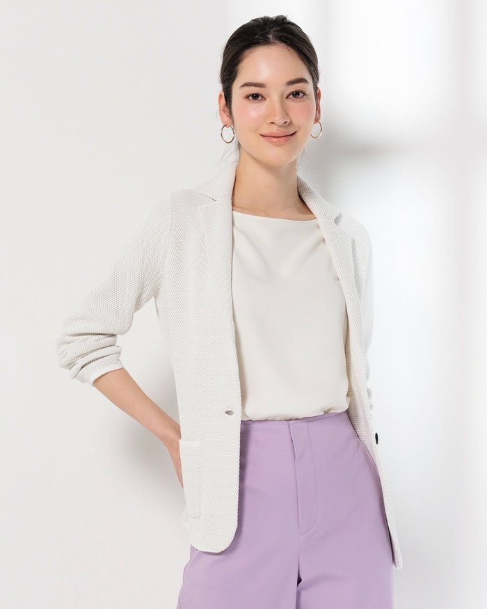 【ドゥクラッセ/DoCLASSE】のタック編み・シングルジャケット インテリア・キッズ・メンズ・レディースファッション・服の通販 founy(ファニー) https://founy.com/ ファッション Fashion レディースファッション Fashion for Women アウター Coat / Outerwear Collection レディースジャケット・軽アウター Jackets ジャケット Jacket, Outerwear |ID: prp329100003172162 ipo3291000000028259580