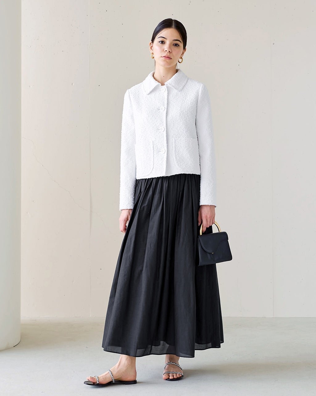 【ドゥクラッセ/DoCLASSE】のコットンシルクボイル・フレアスカート インテリア・キッズ・メンズ・レディースファッション・服の通販 founy(ファニー) 　ファッション　Fashion　レディースファッション　Ladies' Fashion Online　スカート　Skirt　Aライン/フレアスカート　Flared A-Line Skirts　ブラック|ID: prp329100003185756 ipo3291000000032636969