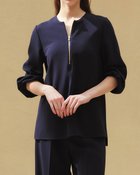 【ドゥクラッセ/DoCLASSE】のドレープWクロス・ キーネックブラウス ダークネイビー|ID: prp329100003221161 ipo3291000000032637060