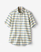 【ドゥクラッセ/DoCLASSE / MEN】のピュアファインオックスシャツ半袖 イエロー&times;ブルー|ID: prp329100003221184 ipo3291000000028260382