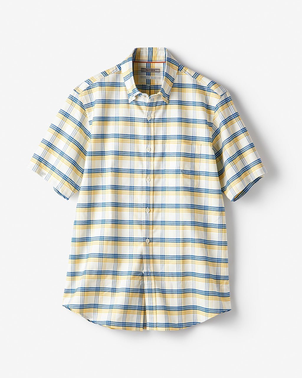 【ドゥクラッセ/DoCLASSE / MEN】のピュアファイン・先染めオックスシャツ 半袖 インテリア・キッズ・メンズ・レディースファッション・服の通販 founy(ファニー) 　ファッション　Fashion　メンズファッション　Fashion for Men　抗菌　Antibacterial, Bacteria-Resistant　なめらか　Smooth, Silky Texture　フィット　Fit, Slim Fit　半袖　Short Sleeve, Half Sleeve　メンズ　Men's, Menswear　ヨーク　Yoke, Yoke Design　イエロー&times;ブルー|ID: prp329100003221184 ipo3291000000028260382