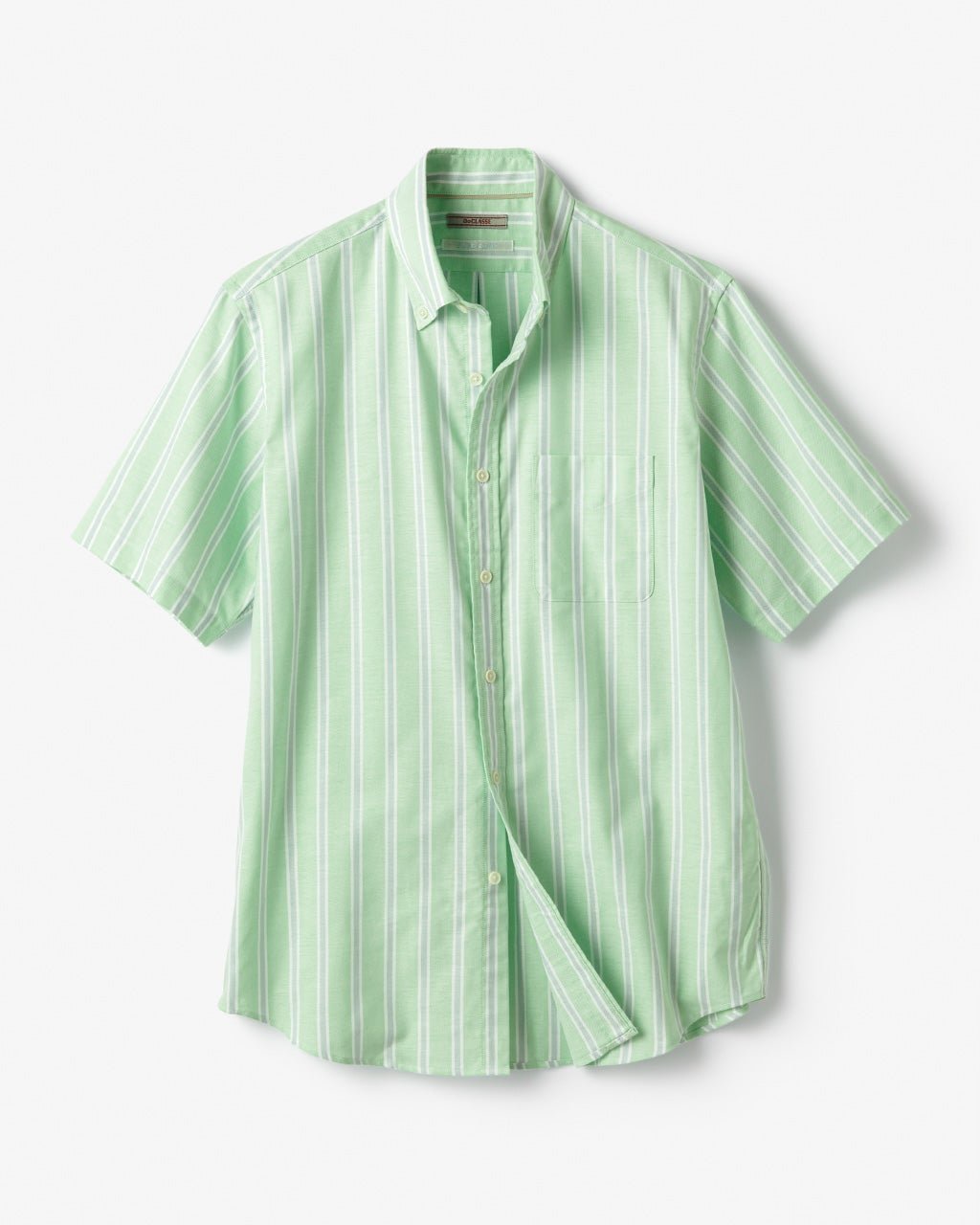 【ドゥクラッセ/DoCLASSE / MEN】のピュアファイン・先染めオックスシャツ 半袖 インテリア・キッズ・メンズ・レディースファッション・服の通販 founy(ファニー) 　ファッション　Fashion　メンズファッション　Fashion for Men　抗菌　Antibacterial, Bacteria-Resistant　なめらか　Smooth, Silky Texture　フィット　Fit, Slim Fit　半袖　Short Sleeve, Half Sleeve　メンズ　Men's, Menswear　ヨーク　Yoke, Yoke Design　グリーンストライプ|ID: prp329100003221184 ipo3291000000028260384
