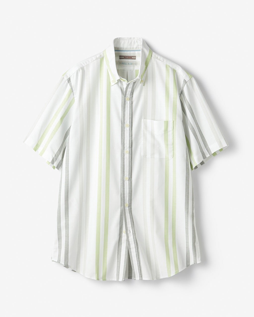 【ドゥクラッセ/DoCLASSE / MEN】のピュアファイン・先染めオックスシャツ 半袖 インテリア・キッズ・メンズ・レディースファッション・服の通販 founy(ファニー) 　ファッション　Fashion　メンズファッション　Fashion for Men　抗菌　Antibacterial, Bacteria-Resistant　なめらか　Smooth, Silky Texture　フィット　Fit, Slim Fit　半袖　Short Sleeve, Half Sleeve　メンズ　Men's, Menswear　ヨーク　Yoke, Yoke Design　グリーン&times;ホワイト|ID: prp329100003221184 ipo3291000000028260399