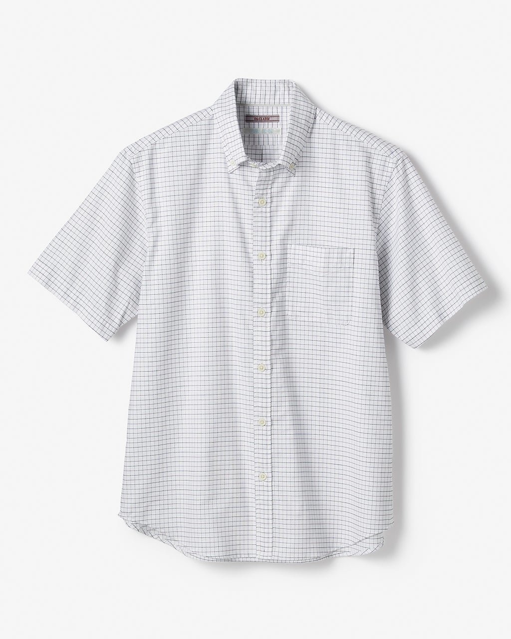 【ドゥクラッセ/DoCLASSE / MEN】のピュアファイン・先染めオックスシャツ 半袖 インテリア・キッズ・メンズ・レディースファッション・服の通販 founy(ファニー) 　ファッション　Fashion　メンズファッション　Fashion for Men　抗菌　Antibacterial, Bacteria-Resistant　なめらか　Smooth, Silky Texture　フィット　Fit, Slim Fit　半袖　Short Sleeve, Half Sleeve　メンズ　Men's, Menswear　ヨーク　Yoke, Yoke Design　ホワイトxブラック|ID: prp329100003221184 ipo3291000000031701694