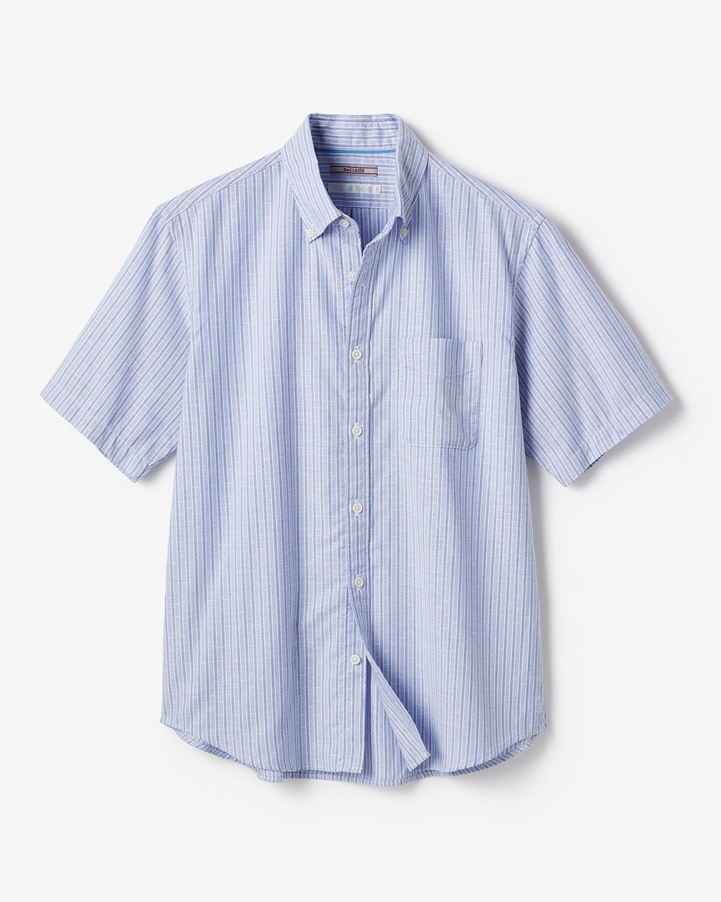 【ドゥクラッセ/DoCLASSE / MEN】のピュアファイン・先染めオックスシャツ 半袖 インテリア・キッズ・メンズ・レディースファッション・服の通販 founy(ファニー) 　ファッション　Fashion　メンズファッション　Fashion for Men　抗菌　Antibacterial, Bacteria-Resistant　なめらか　Smooth, Silky Texture　フィット　Fit, Slim Fit　半袖　Short Sleeve, Half Sleeve　メンズ　Men's, Menswear　ヨーク　Yoke, Yoke Design　ブルー&times;ネイビー|ID: prp329100003221184 ipo3291000000031701699