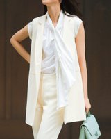 【ドゥクラッセ/DoCLASSE】のリネン混サテン・ジレ 人気、トレンドファッション・服の通販 founy(ファニー) ファッション Fashion レディースファッション Ladies' Fashion Online アウター Coat Outerwear ジャケット Jackets クール Cool サテン Satin ジャケット Jacket スタンド Stand リネン Linen 夏 Summer |ID:prp329100003221201