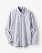 【ドゥクラッセ/DoCLASSE / MEN】のライトコットン・先染めシアサッカーシャツ 長袖 ネイビー×グレー|ID: prp329100003221273 ipo3291000000030710876