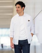 【ドゥクラッセ/DoCLASSE / MEN】のライトコットン先染めシアサッカー長袖 オフホワイト&times;オレンジ|ID: prp329100003221273 ipo3291000000036036947