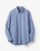 【ドゥクラッセ/DoCLASSE / MEN】のライトコットン先染めシアサッカー長袖 ネイビー&times;ブルー|ID: prp329100003221273 ipo3291000000036036988