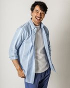 【ドゥクラッセ/DoCLASSE / MEN】のライトコットン先染めシアサッカー長袖 サックス&times;ホワイト|ID: prp329100003221273 ipo3291000000036274188