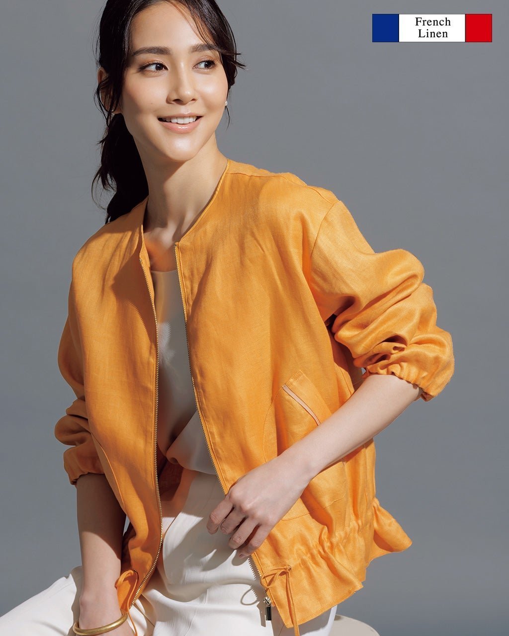 【ドゥクラッセ/DoCLASSE】のフレンチリネン・バスケット織りブルゾン 人気、トレンドファッション・服の通販 founy(ファニー) 　ファッション　Fashion　レディースファッション　WOMEN　アウター　Coat Outerwear　ジャケット　Jackets　ブルゾン　Blouson/Jackets　なめらか　Smooth　ジャケット　Jacket　スピンドル　Spindle　スポーティ　Sporty　スリーブ　Sleeve　バスケット　Basket　バランス　Balance　フランス　France　フレンチ　French　ブルゾン　Blouson　モダン　Modern　リネン　Linen　エレガント 上品　Elegant　 other-1|ID: prp329100003283868 ipo3291000000028260778
