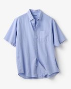 【ドゥクラッセ/DoCLASSE / MEN】のライトコットン・先染めシアサッカーシャツ 半袖 サックスストライプ|ID: prp329100003296794 ipo3291000000031673288