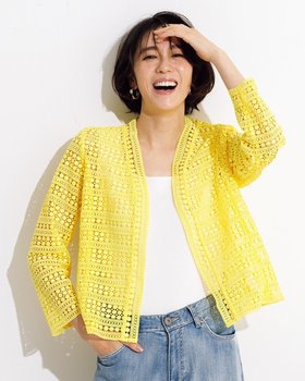 【ドゥクラッセ/DoCLASSE】の幾何柄レース・ノーカラージャケット 人気、トレンドファッション・服の通販 founy(ファニー) ファッション Fashion レディースファッション Fashion for Women アウター Coat / Outerwear Collection レディースジャケット・軽アウター Jackets ノーカラージャケット / シンプル上品コーデ Collarless Jackets ジャケット Jacket, Outerwear フロント Front, Front Design ボーダー Border, Stripe レース Lace, Lace Fabric |ID:prp329100003296820