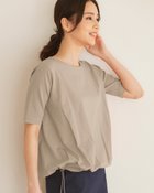 【ドゥクラッセ/DoCLASSE】のドローコード付ボートネック/5分袖・ドゥクラッセTシャツ グレーベージュ|ID: prp329100003316294 ipo3291000000028261074