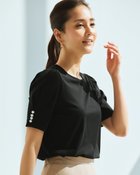 【ドゥクラッセ/DoCLASSE】のソフトポンチ・袖パールデザイントップス ブラック|ID: prp329100003316319 ipo3291000000036037036