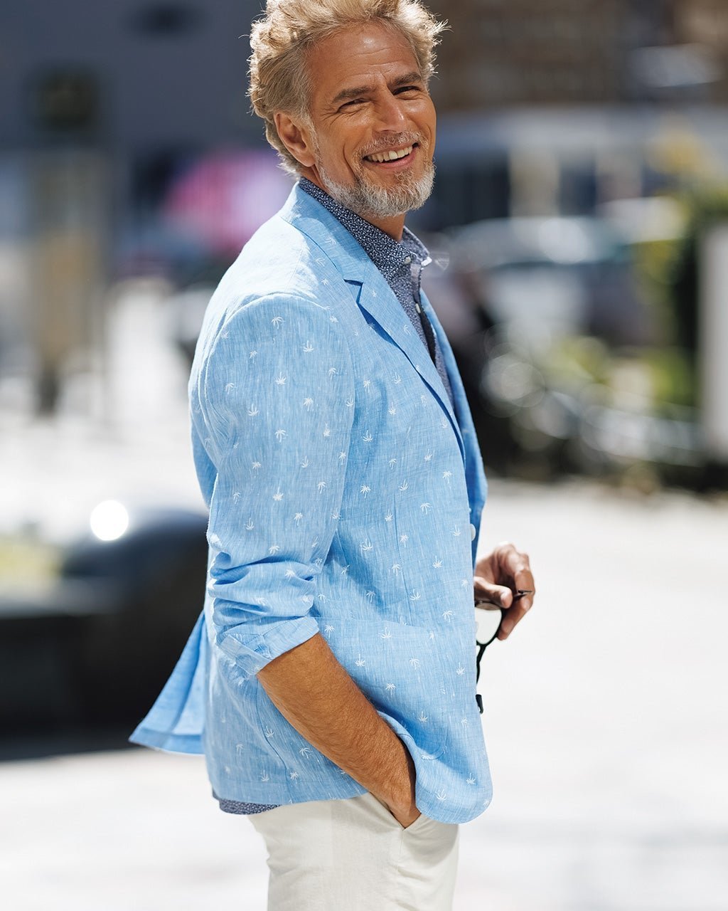 【ドゥクラッセ/DoCLASSE / MEN】のリネンシャンブレージャケット インテリア・キッズ・メンズ・レディースファッション・服の通販 founy(ファニー) 　ファッション　Fashion　メンズファッション　Fashion for Men　ジャケット　Jacket, Outerwear　フレンチ　French, French Style　ベスト　Vest, Waistcoat　メンズ　Men's, Menswear　リネン　Linen, Linen Fabric　ブルー・パターン|ID: prp329100003345705 ipo3291000000028261106