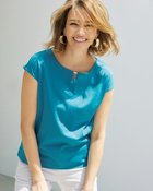 【ドゥクラッセ/DoCLASSE】のメタルキーネック/ドゥクラッセTシャツファイン アクア|ID: prp329100003359524 ipo3291000000036338545