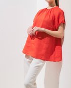 【ドゥクラッセ/DoCLASSE】のロイヤルラミー・タックブラウス オレンジ|ID: prp329100003359540 ipo3291000000032636947