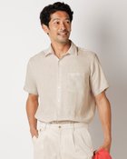 【ドゥクラッセ/DoCLASSE / MEN】のリネンシャンブレーシャツ・半袖 サンドベージュ|ID: prp329100003359551 ipo3291000000028261172