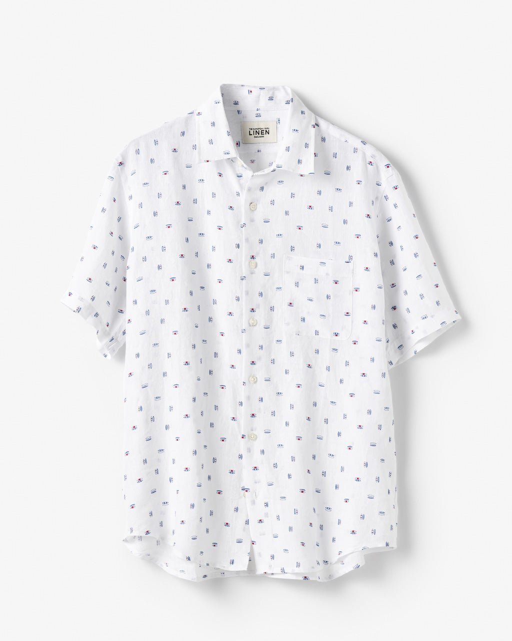 【ドゥクラッセ/DoCLASSE / MEN】のリネンシャンブレーシャツ・半袖 インテリア・キッズ・メンズ・レディースファッション・服の通販 founy(ファニー) 　ファッション　Fashion　メンズファッション　Fashion for Men　フレンチ　French, French Style　メンズ　Men's, Menswear　リネン　Linen, Linen Fabric　半袖　Short Sleeve, Half Sleeve　ホワイト・パターン|ID: prp329100003359551 ipo3291000000033592350