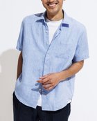 【ドゥクラッセ/DoCLASSE / MEN】のリネンシャンブレーシャツ・半袖 サックス|ID: prp329100003359551 ipo3291000000036296264