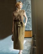 【ドゥクラッセ/DoCLASSE】の異素材コンビ・キーネックワンピース 人気、トレンドファッション・服の通販 founy(ファニー) ファッション Fashion レディースファッション Fashion for Women ワンピース Dresses thumbnail カーキ|ID: prp329100003386090 ipo3291000000035796963