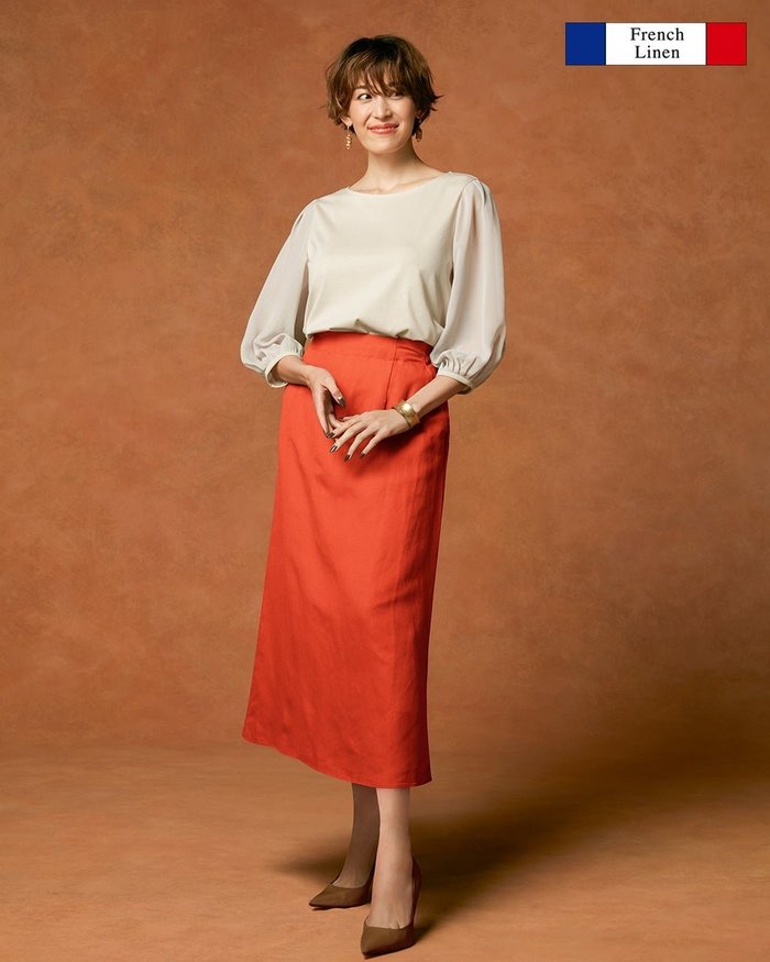 【ドゥクラッセ/DoCLASSE】のリネンレーヨン・ミドルスカート インテリア・キッズ・メンズ・レディースファッション・服の通販 founy(ファニー) https://founy.com/ ファッション Fashion レディースファッション Fashion for Women スカート Skirts リネン Linen, Linen Fabric 台形 A-Line, Trapezoid Shape |ID: prp329100003386092 ipo3291000000031811127