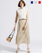 【ドゥクラッセ/DoCLASSE】のリネンレーヨン・ミドルスカート ストライプ|ID: prp329100003386092 ipo3291000000036296312