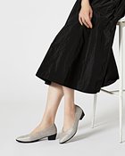【フィットフィット/fitfit】のVカット スクエアヒールパンプニーカー ホワイトxグレー|ID: prp329100003540376 ipo3291000000028262064