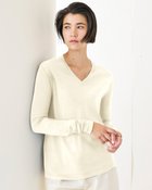 【ドゥクラッセ/DoCLASSE】のスーパーファインメリノ・ニュアンスVネック ホワイト|ID: prp329100003553320 ipo3291000000035137346