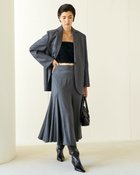 【ドゥクラッセ/DoCLASSE】のウールサキソニー・Aラインロングスカート チャコール|ID: prp329100003553335 ipo3291000000034725484