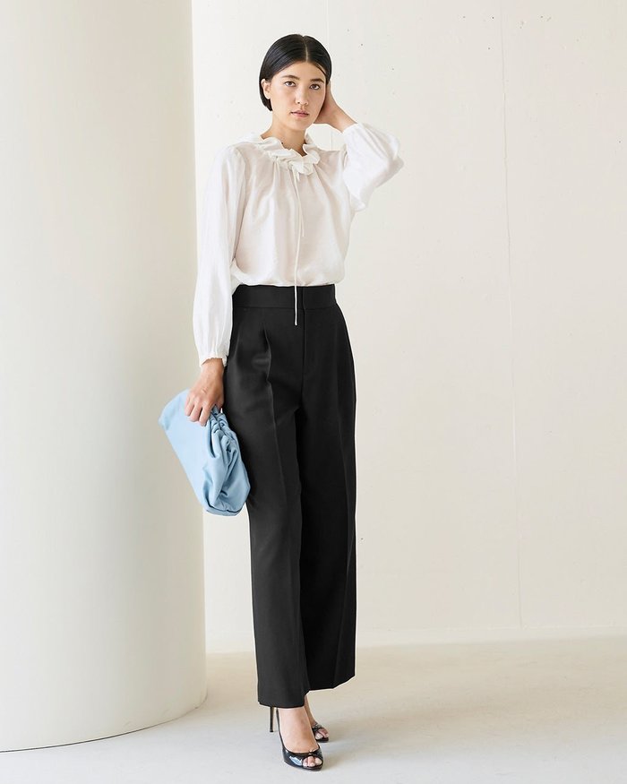 【ドゥクラッセ/DoCLASSE】のヴァージンウールストレッチ・ハイウエストワイドパンツ インテリア・キッズ・メンズ・レディースファッション・服の通販 founy(ファニー) https://founy.com/ ファッション Fashion レディースファッション Fashion for Women パンツ Pants & Trousers カッティング Cutting Detail ダブル Double, Double-Breasted ワイド Wide, Wide Fit |ID: prp329100003553336 ipo3291000000035735350