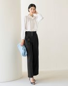 【ドゥクラッセ/DoCLASSE】のヴァージンウールストレッチ・ハイウエストワイドパンツ ブラック|ID: prp329100003553336 ipo3291000000035735352