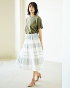 【ドゥクラッセ/DoCLASSE】のボーダージャカード・エアリースカート ライトグレー|ID: prp329100003559736 ipo3291000000035798689