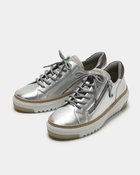 【フィットフィット/fitfit】のアウトステッチビジューレザースニーカー シルバー|ID: prp329100003561882 ipo3291000000028262193