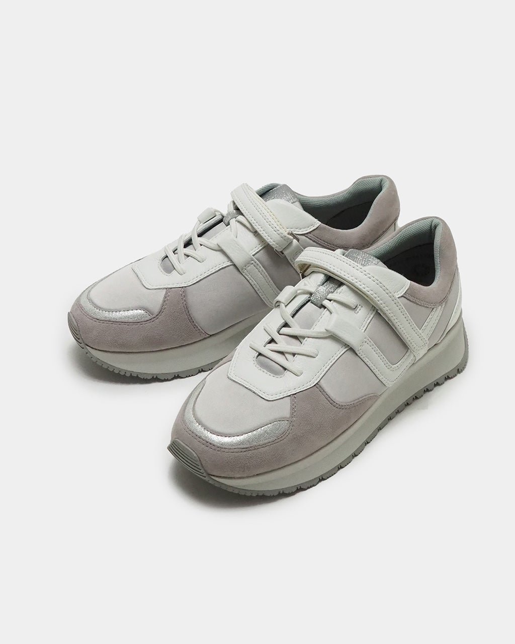 【フィットフィット/fitfit】のアナトミックレーススニーカー インテリア・キッズ・メンズ・レディースファッション・服の通販 founy(ファニー) 　ファッション　Fashion　レディースファッション　Fashion for Women　インソール　Shoe Insole　厚底　Platform Shoes　スニーカー　Sneakers, Trainers　フィット　Fit, Slim Fit　ラバー　Rubber, Rubber Sole　レース　Lace, Lace Fabric　ホワイトxグレー|ID: prp329100003561883 ipo3291000000033974790