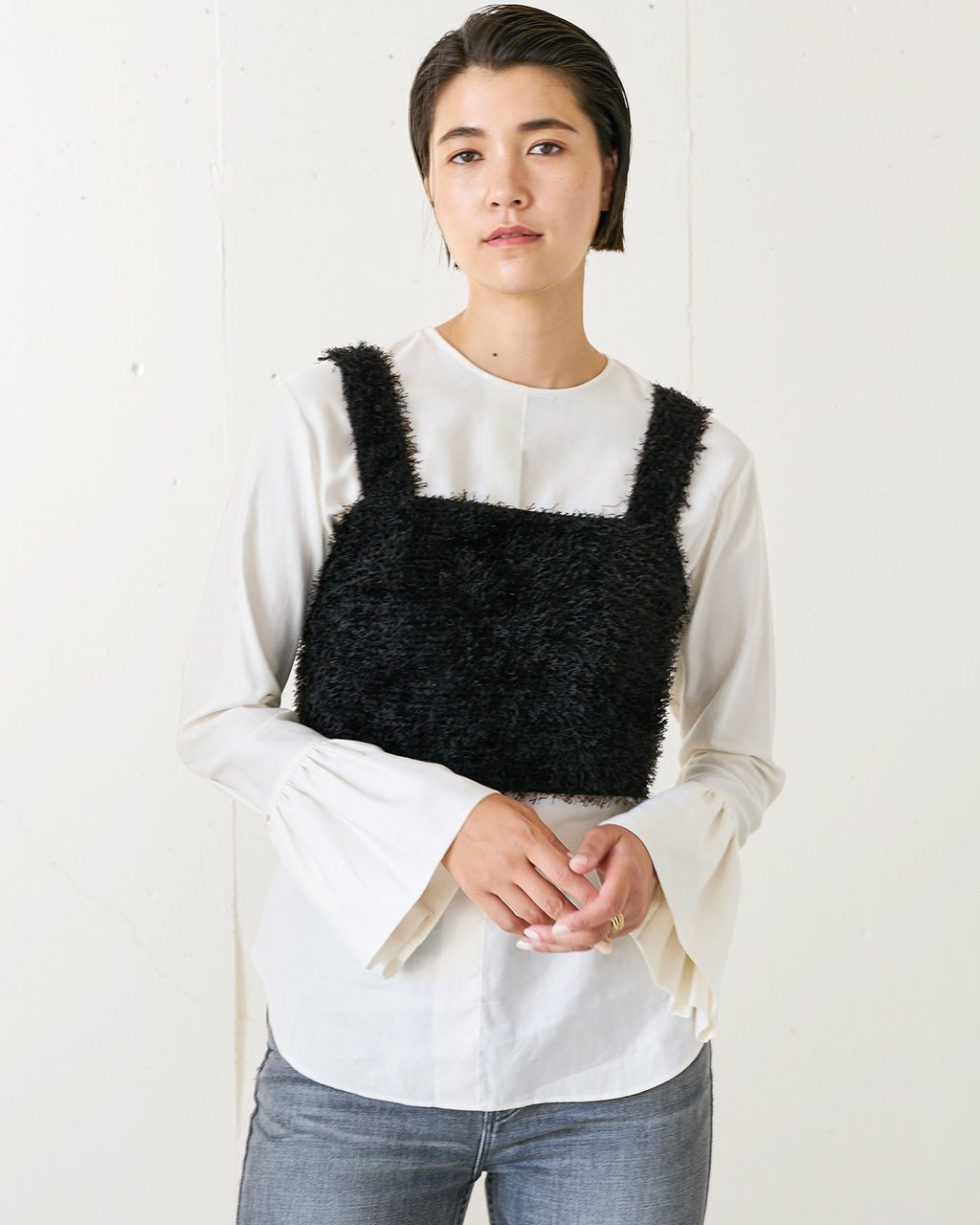 【ドゥクラッセ/DoCLASSE】のフェザージャカード・レイヤードビスチェ 人気、トレンドファッション・服の通販 founy(ファニー) 　ファッション　Fashion　レディースファッション　WOMEN　アウター　Coat Outerwear　ジャケット　Jackets　ジャケット　Jacket　ベスト　Vest　 other-1|ID: prp329100003566269 ipo3291000000029992154