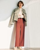 【ドゥクラッセ/DoCLASSE】の二重織カルゼ・ストレートフレアパンツ ダークコーラル|ID: prp329100003580923 ipo3291000000028262346