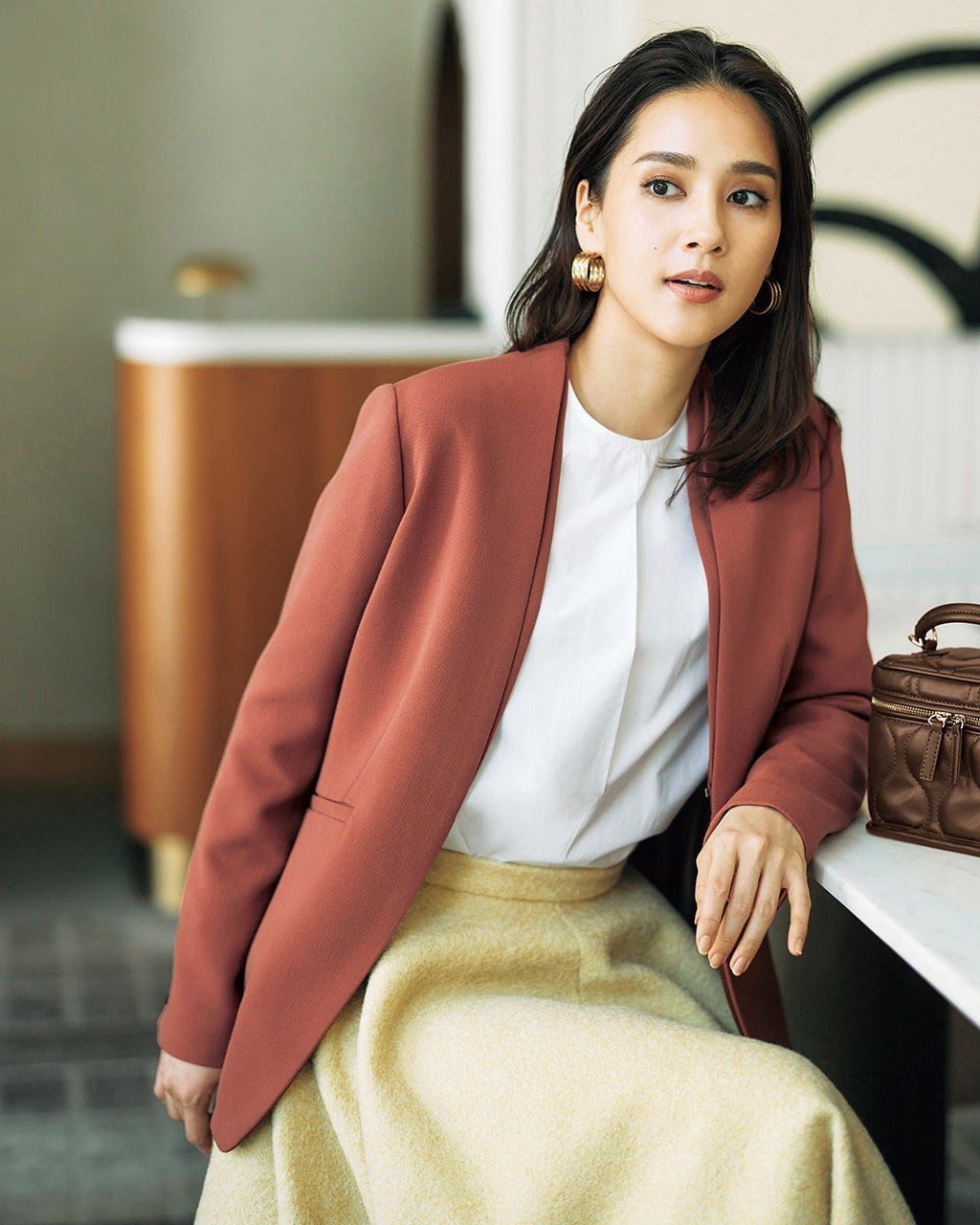 【ドゥクラッセ/DoCLASSE】の二重織カルゼ・ダブルノーカラージャケット インテリア・キッズ・メンズ・レディースファッション・服の通販 founy(ファニー) ファッション Fashion レディースファッション Fashion for Women アウター Coat / Outerwear Collection レディースジャケット・軽アウター Jackets ノーカラージャケット / シンプル上品コーデ Collarless Jackets おすすめ Recommended / Our Picks シンプル Simple, Minimal ジャケット Jacket, Outerwear ダブル Double, Double-Breasted エレガント 上品 Elegant 人気 Popular, Best Seller ダークコーラル|ID: prp329100003580924 ipo3291000000034537196